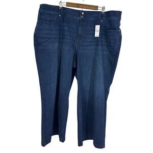 Lane Bryant Tighter Tummy High-Rise Petite Wide Leg Denim Jeans 28P